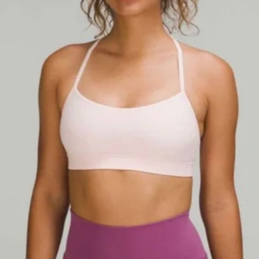 Lululemon Flow Y Bra Nulu Light Support in Strawberry Milk